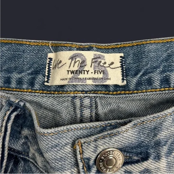 We the Free “Loving Good Vibrations” distressed high waisted denim shorts - Picture 3 of 7